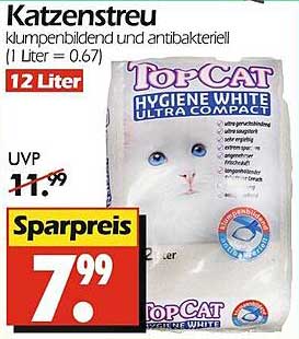 Katzenstreu Top-Cat Hygiene White Ultra Compact 12 Liter