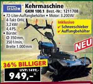 Kehrmaschine GKM 100.1 mit 72-Liter-Auffangbehälter