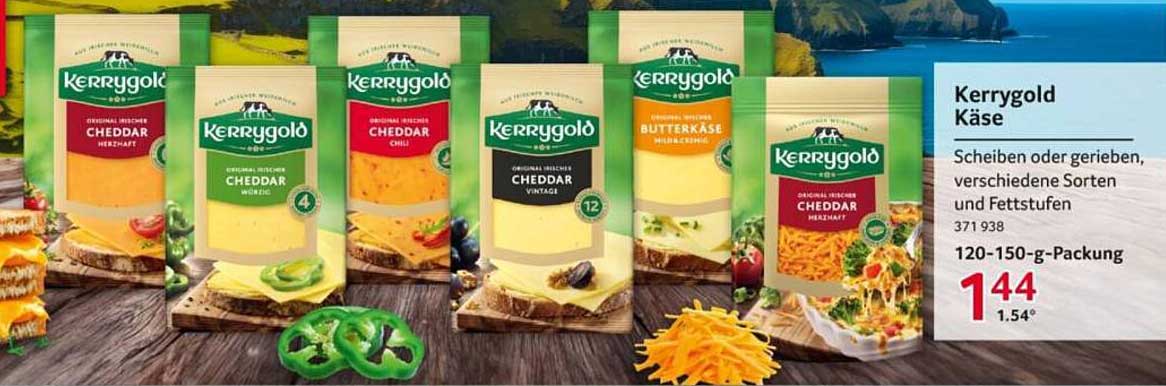 Kerrygold Käse – Scheiben oder gerieben, verschiedene Sorten und Fettstufen
