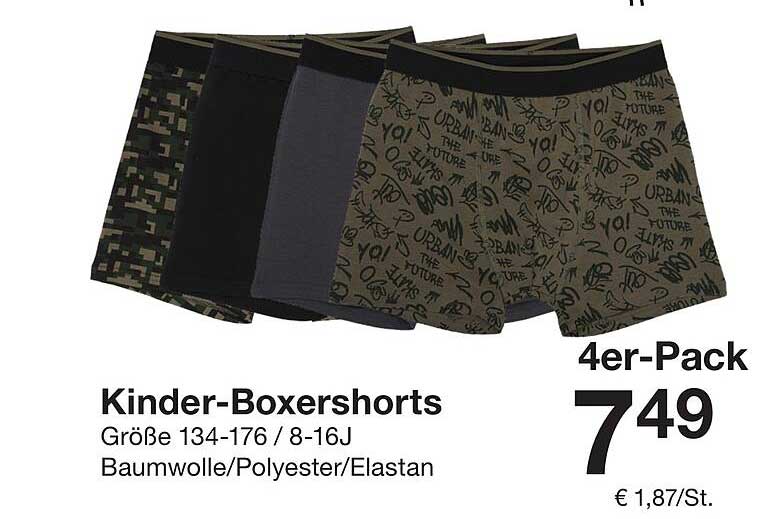 Kinder-Boxershorts 4er-Pack