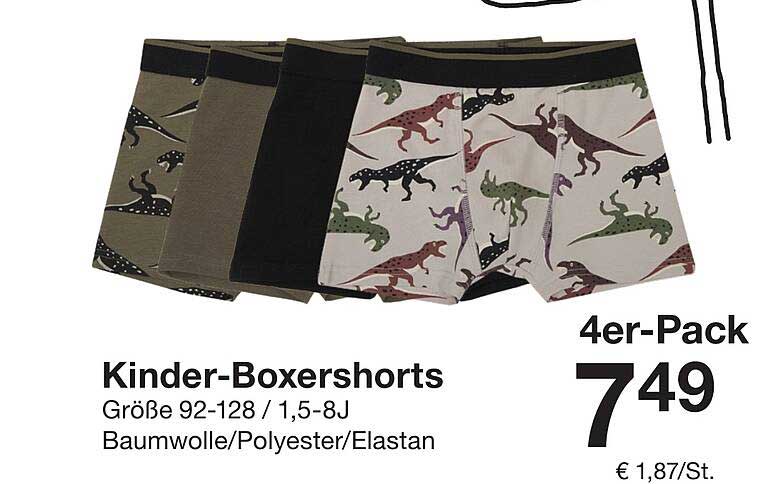 Kinder-Boxershorts 4er-Pack
