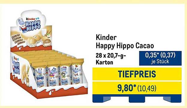 Kinder Happy Hippo Cacao 28 x 20,7-g-Karton