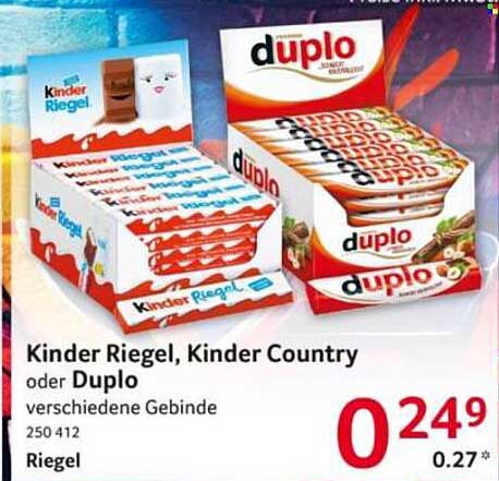 Kinder Riegel, Kinder Country oder Duplo - verschiedene Gebinde