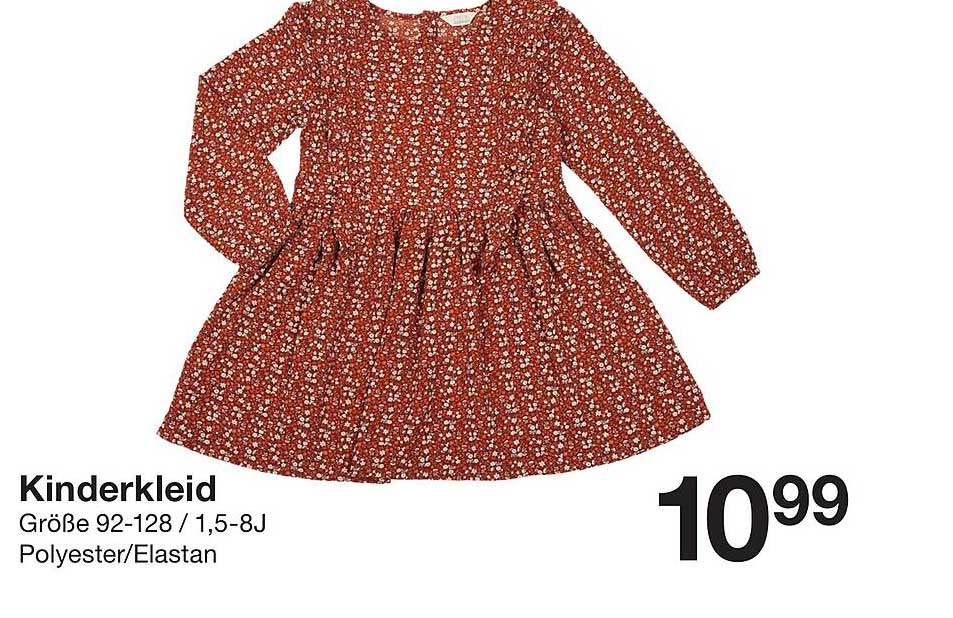 Kinderkleid Größe 92-128 / 1,5-8J - Polyester/Elastan