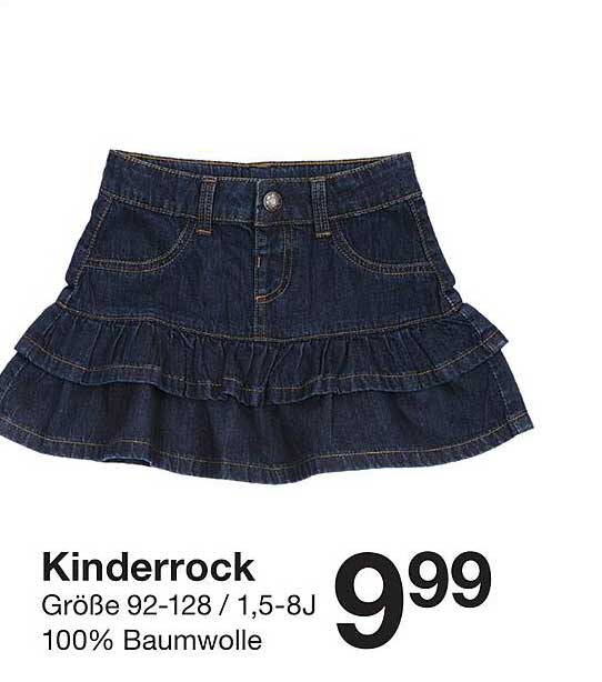 Kinderrock Größe 92-128 / 1,5-8J aus 100% Baumwolle