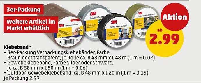 Klebeband 3er-Packung - Braune oder transparente Verpackungsbänder von 3M
