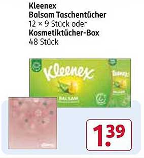 Kleenex Balsam Taschentücher 12 x 9 Stück oder Kosmetiktücher-Box 48 Stück