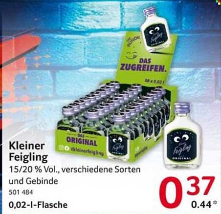Kleiner Feigling 15/20 % Vol., verschiedene Sorten und Gebinde