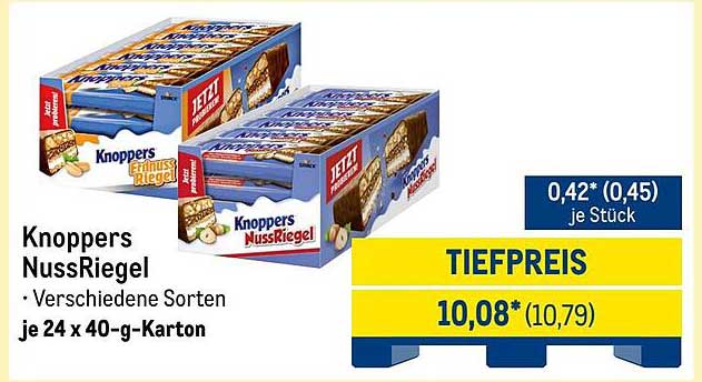 Knoppers NussRiegel - Verschiedene Sorten im 24er Karton