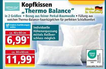 Kopfkissen "Thermo Balance" in zwei Größen