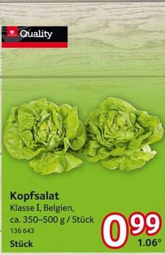 Kopfsalat Klasse I, Belgien, ca. 350-500 g / Stück