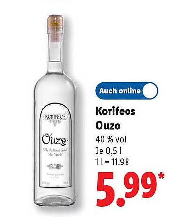 Korifeos Ouzo 40 % vol - 0,5 l