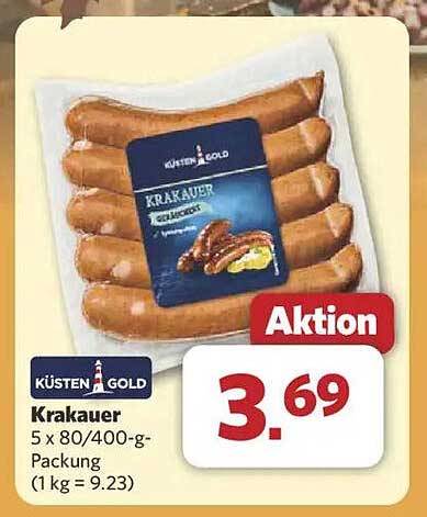 Krakauer - 5 x 80/400-g-Packung von Küsten Gold