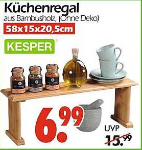 Küchenregal aus Bambusholz