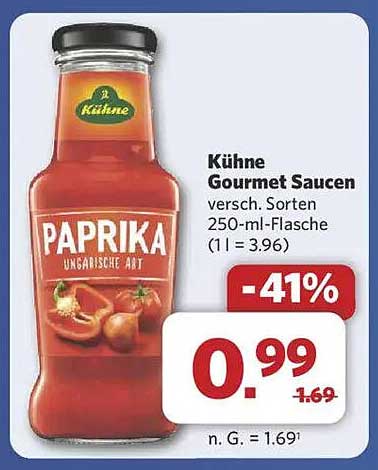 Kühne Gourmet Saucen versch. Sorten 250-ml-Flasche