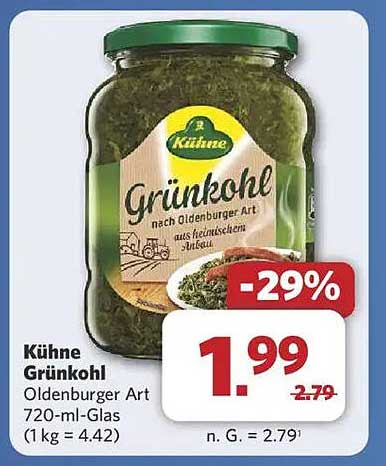 KÜHNE GRÜNKOHL OLDBURGER ART 720-ML-GLAS