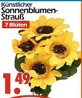 Künstlicher Sonnenblumen-Strauß 7 Blüten