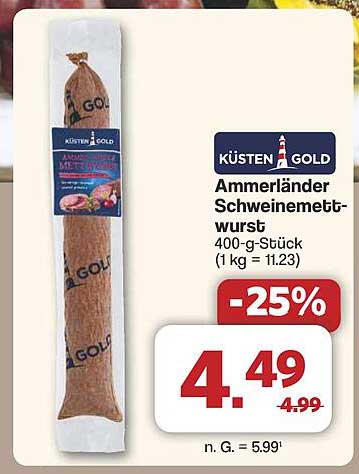 Küsten Gold Ammerländer Schweinemettwurst 400-g-Stück
