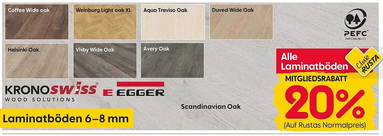 Laminate Böden 6-8 mm mit 20% Mitgliederrabatt