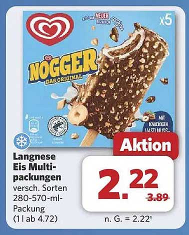 Langnese Eis Multipackungen - Nogger Das Original