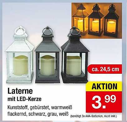 Laterne mit LED-Kerze