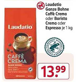 Laudatio Ganze Bohne Caffè Crema, Barista Crema oder Espresso je 1 kg