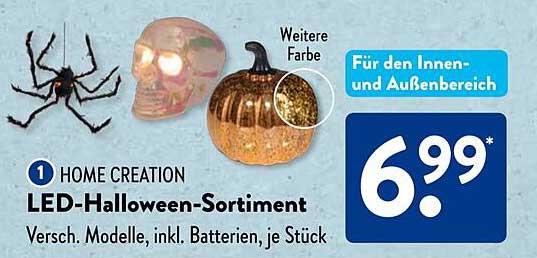 LED-Halloween-Sortiment - Verschiedene Modelle, inkl. Batterien, je Stück