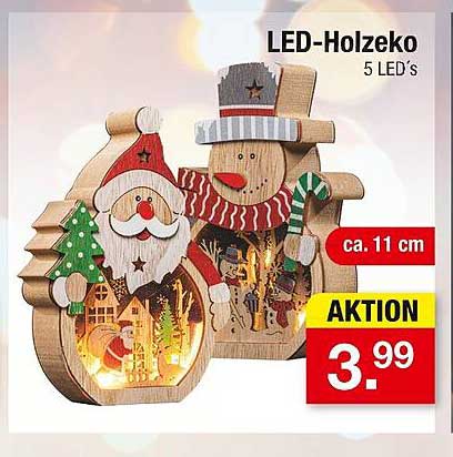 LED-Holzeko mit 5 LEDs - ca. 11 cm