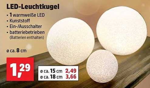 LED-Leuchtkugel 8 cm