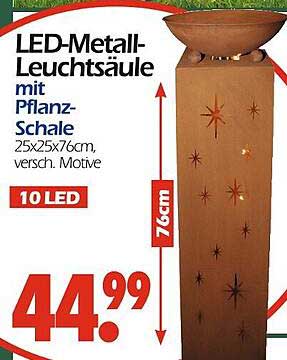 LED-Metall-Leuchtsäule mit Pflanz-Schale