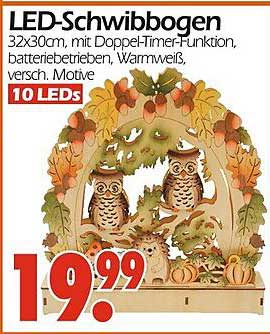 LED-Schwibbogen 32x30cm mit Doppeltimer-Funktion