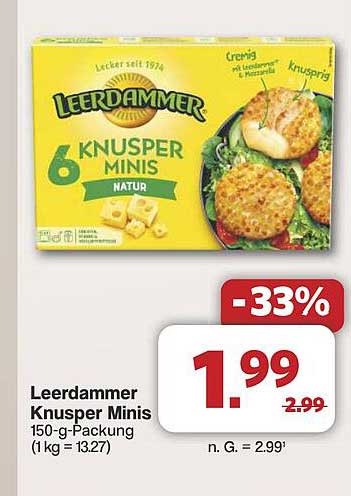 Leerdammer Knusper Minis 150-g-Packung - Natur