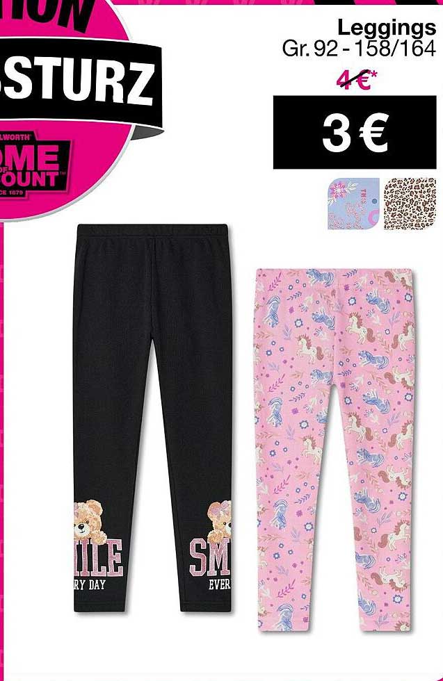 Leggings für Kinder in verschiedenen Größen und Designs