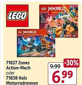 LEGO 71827 Zanes Action-Mech oder 71838 Kais Motorradrennen - jetzt 30% günstiger!