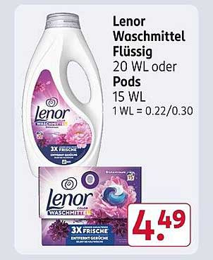 Lenor Waschmittel Flüssig 20 WL oder Pods 15 WL