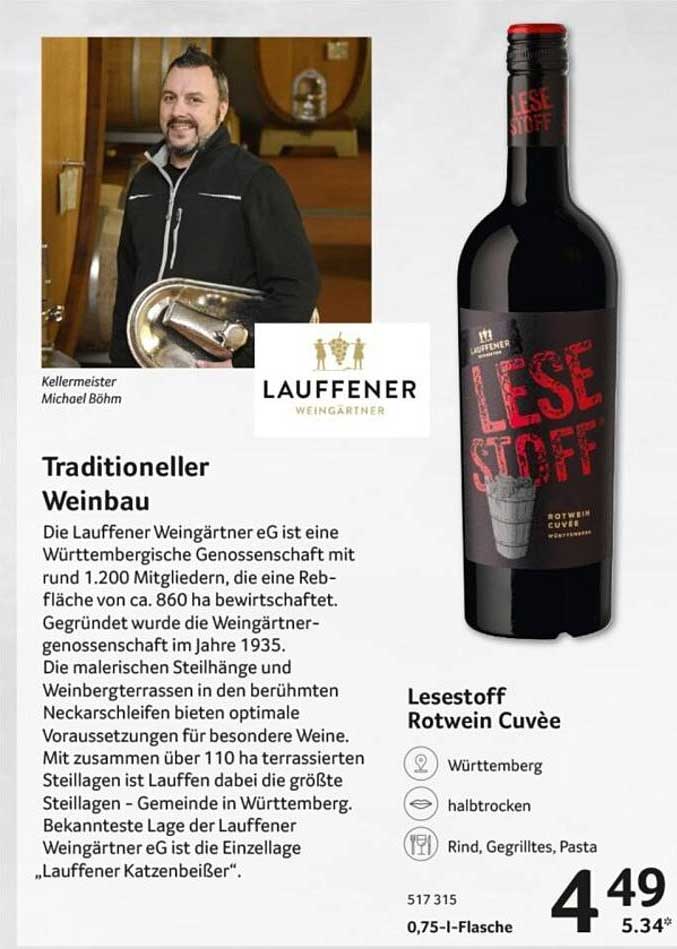 Lesestoff Rotwein Cuvée - Halbtrockener Genuss aus Württemberg