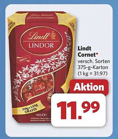 Lindt Cornet - verschiedene Sorten 375-g-Karton
