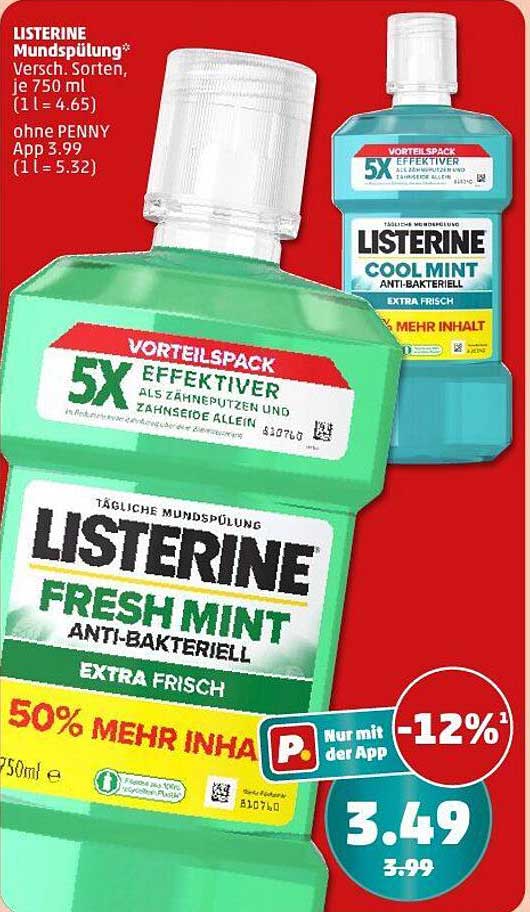 Listerine Mundspülung 750 ml - Fresh Mint & Cool Mint