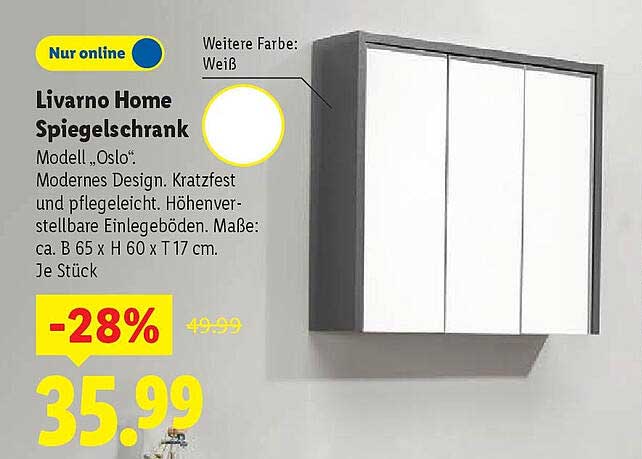 Livarno Home Spiegelschrank – Modell „Oslo“