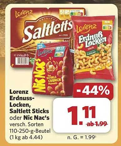 Lorenz Erdnuss-Locken, Saltlett Sticks oder Nic Nac's - Jetzt zum Aktionspreis!