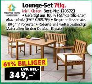 Lounge-Set 7-tlg. inkl. Kissen