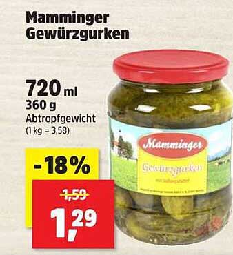 Mamninger Gewürzgurken 720 ml