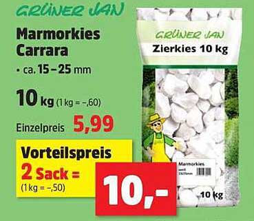 Marmorkies Carrara 10 kg - Zierkies für den Garten