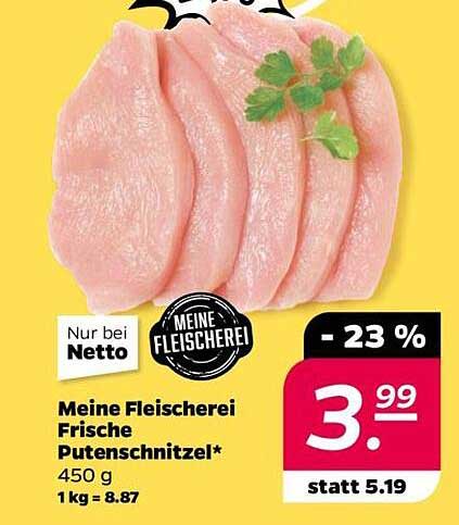 Meine Fleischerei Frische Putenschnitzel 450 g