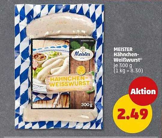 MEISTER Hähnchen-Weißwurst 300g für nur 2,49