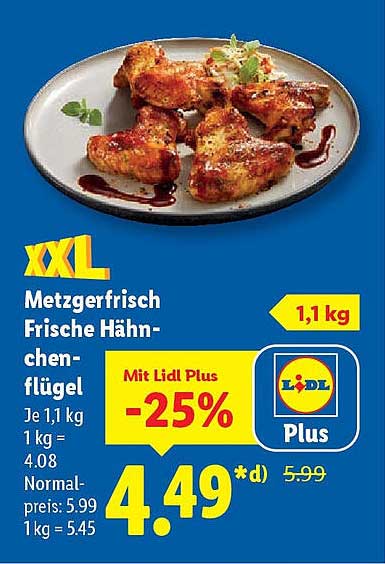 Metzgerfrisch Frische Hähnchenflügel 1,1 kg