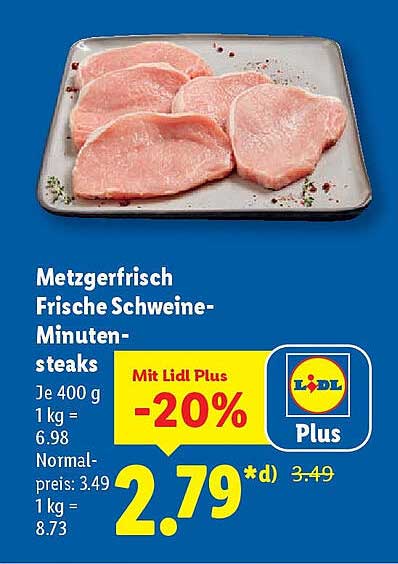 Metzgerfrisch Frische Schweine-Minutensteaks
