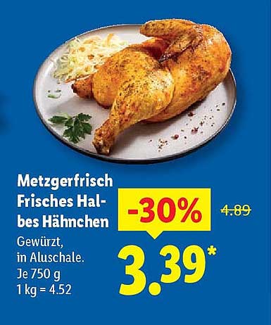 Metzgerfrisch Frisches Halbes Hähnchen -30%