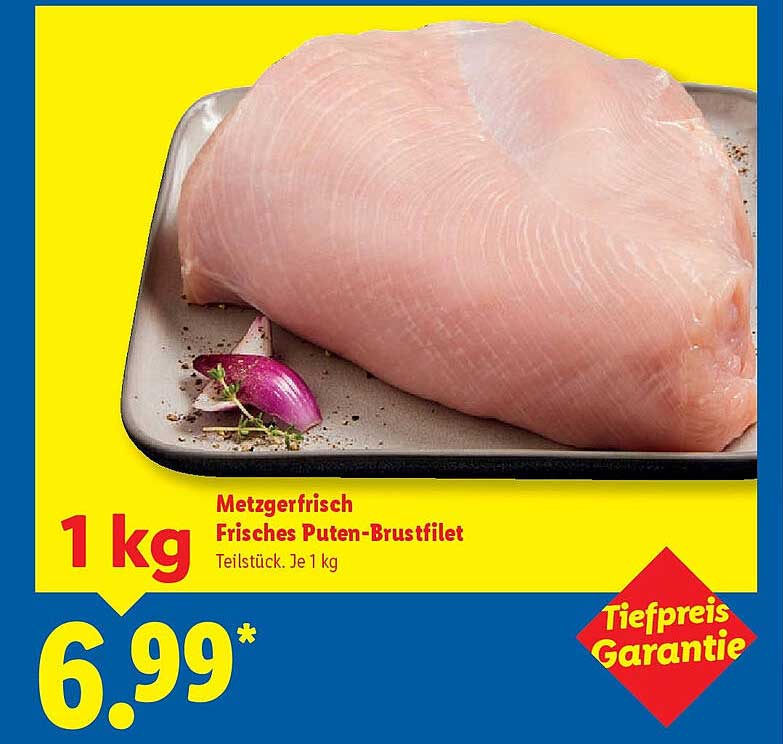 Metzgerfrisch Frisches Puten-Brustfilet 1 kg