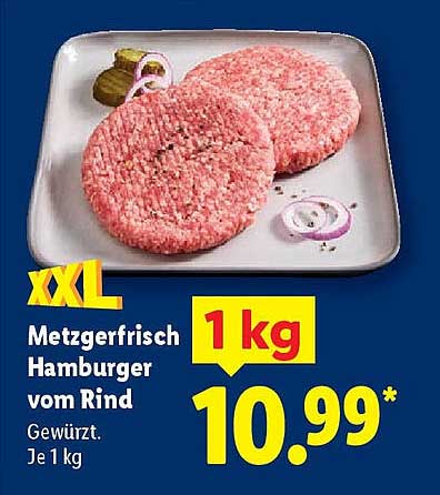 Metzgerfrisch Hamburger vom Rind 1 kg